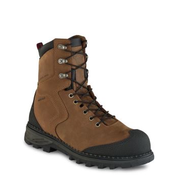 Red Wing Burnside 8-inch Waterproof Safety Toe Mens Work Boots Brown/Black - Style 4443